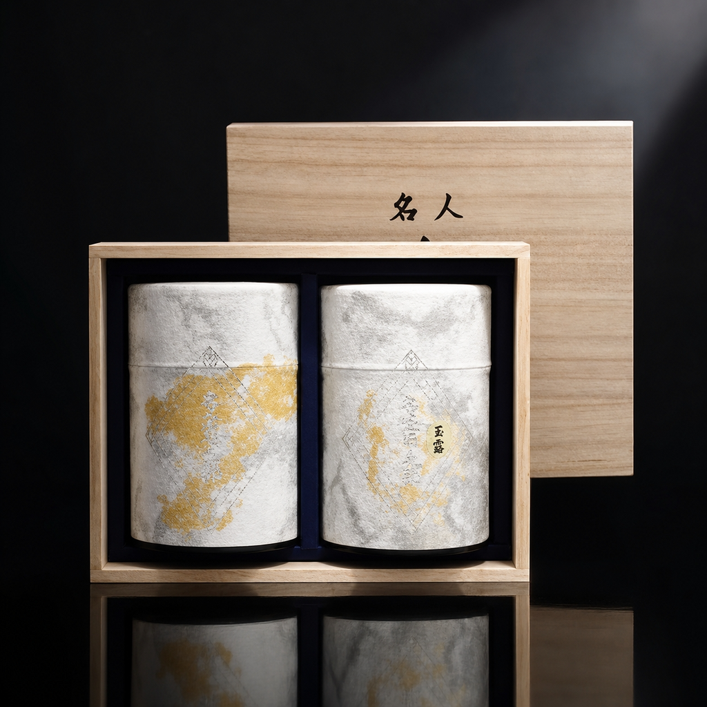 大切な方に贈る時に選んでほしい日本茶 【煎茶+玉露】　名人憲太郎　2本入り　(70ｇ・70ｇ）